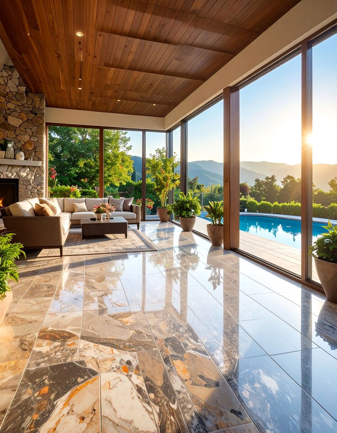 Natural Granite Stone Flooring - 25 Sunroom Tile Floor Ideas