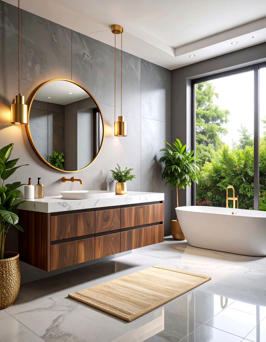 Natural Gray Sophisticated Powder Room with Metallic Accents - 25 Light Gray Paint Colors for Your House