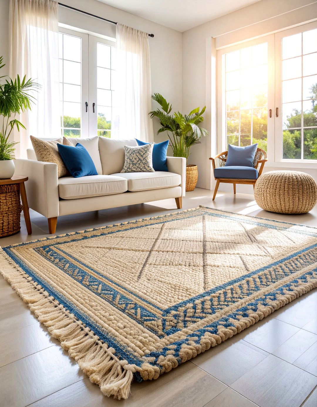 Natural Jute Braided Coastal Boho Rug - 25 Boho Rug Ideas