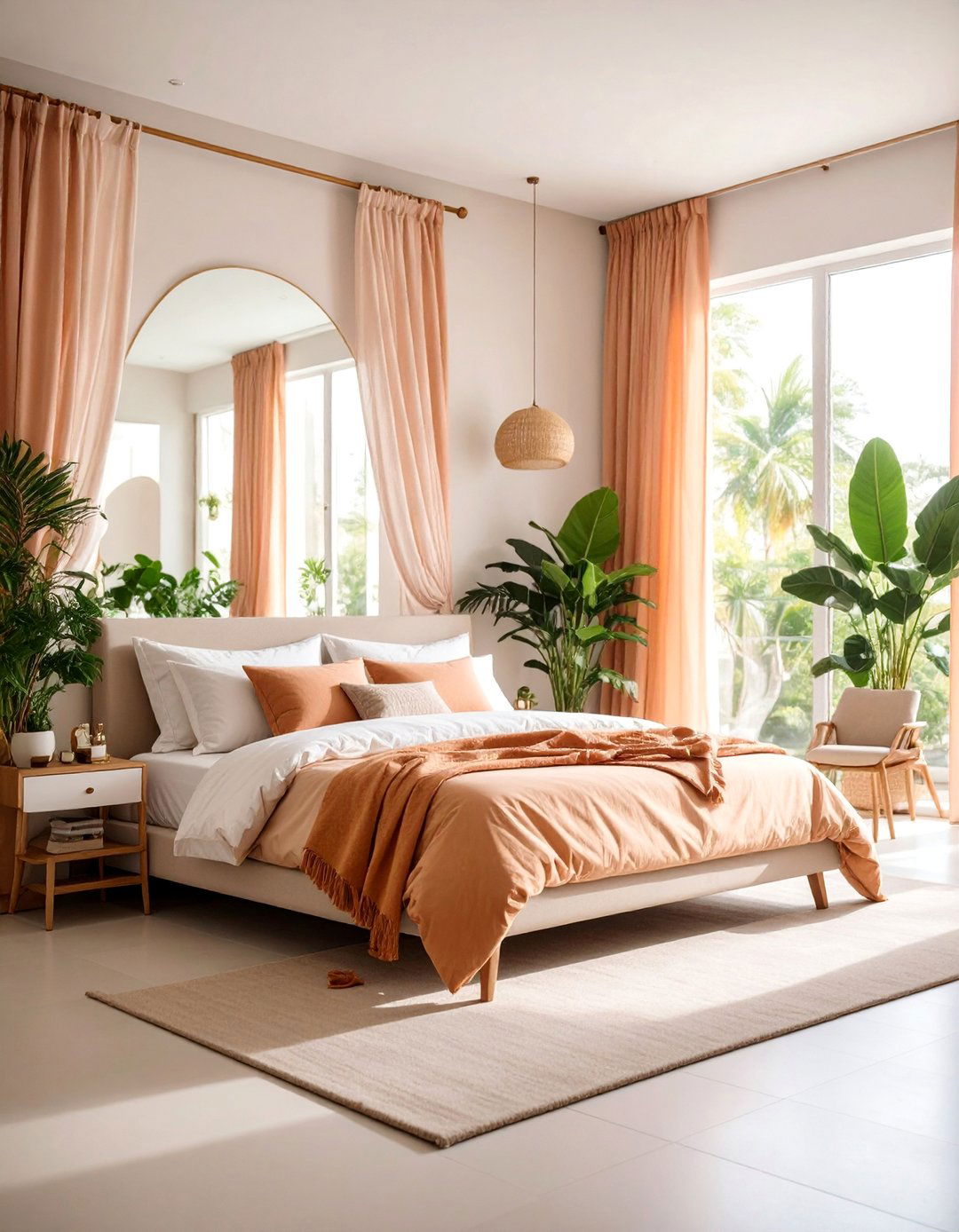 Natural Light Maximizing Bedroom with Sheer Curtains - 25 Modern Bedroom Ideas