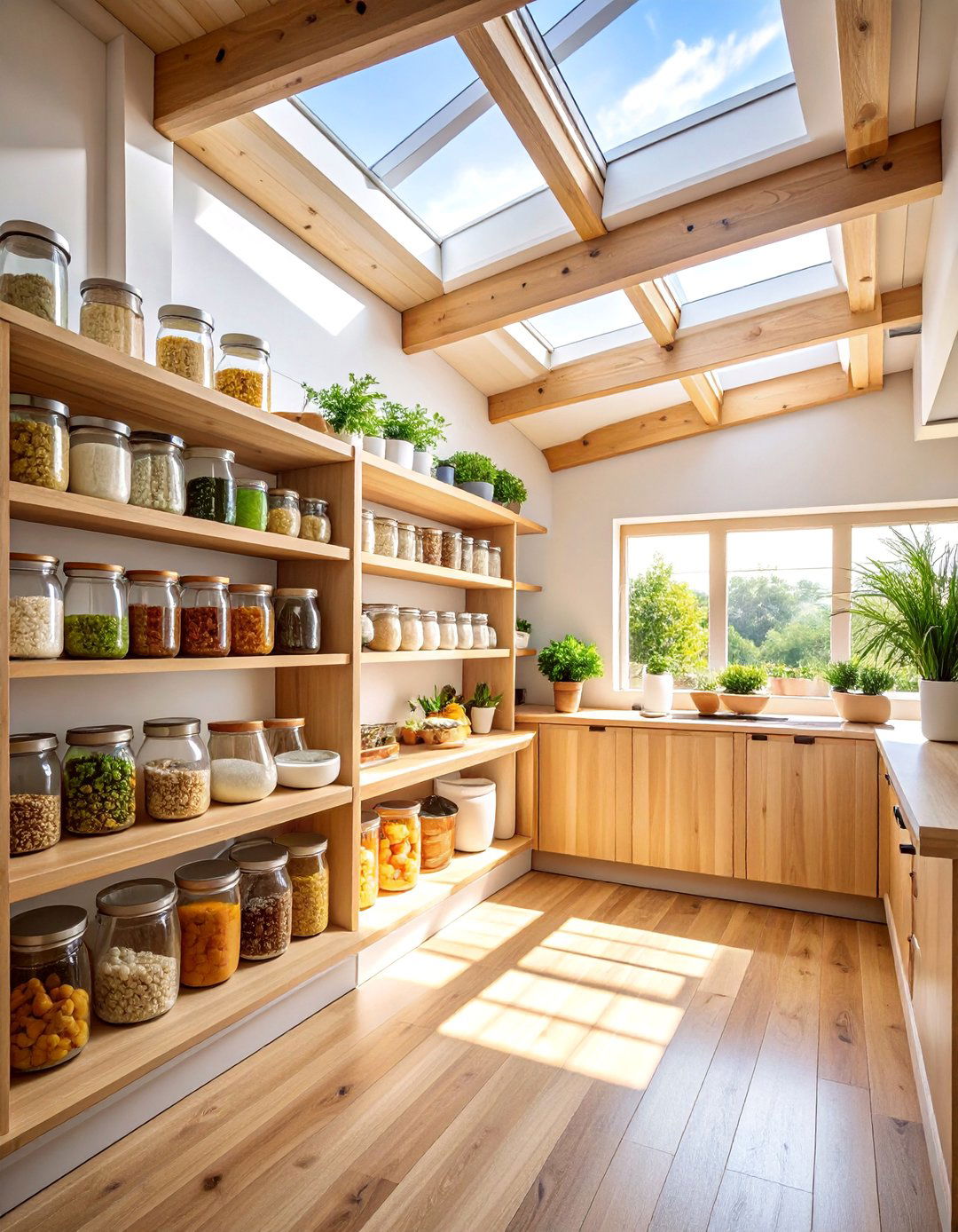 Natural Light Pantry with Skylights - 25 Walk in Pantry Ideas