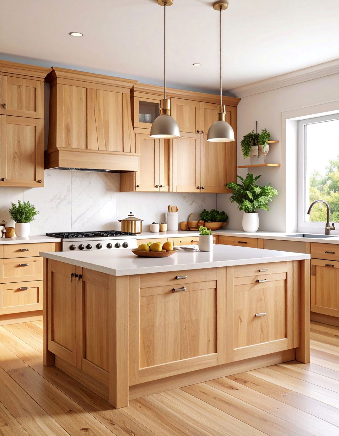 Natural Maple Wood for Warm Contrast - 25 What Color Cabinets Go With Black Appliances