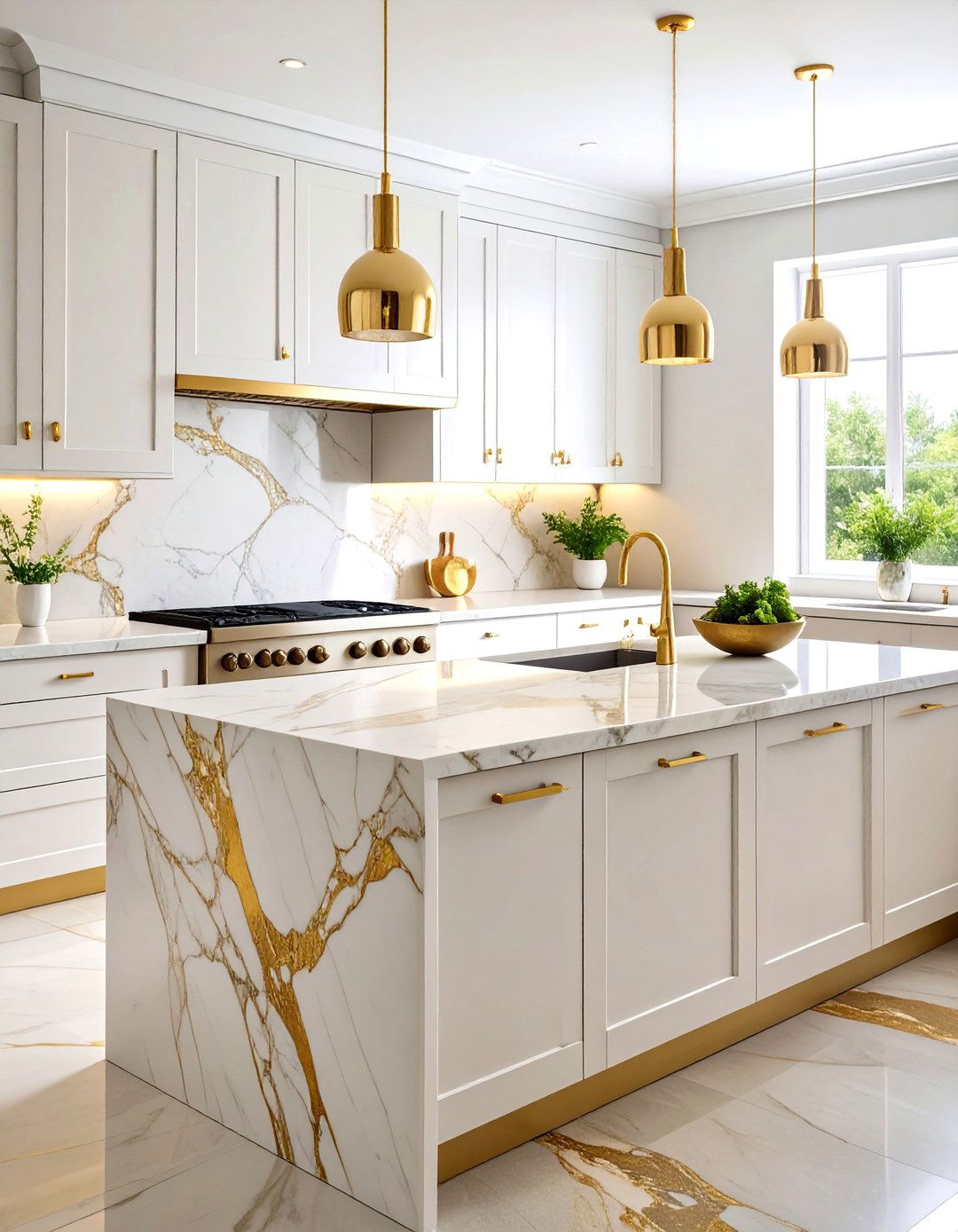 Natural Marble Veined Patterns - 25 Kitchen Splashback Ideas