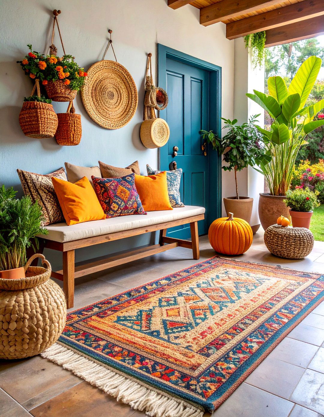 Natural Material Entryway with Functional Beauty - 25 House Decor Ideas