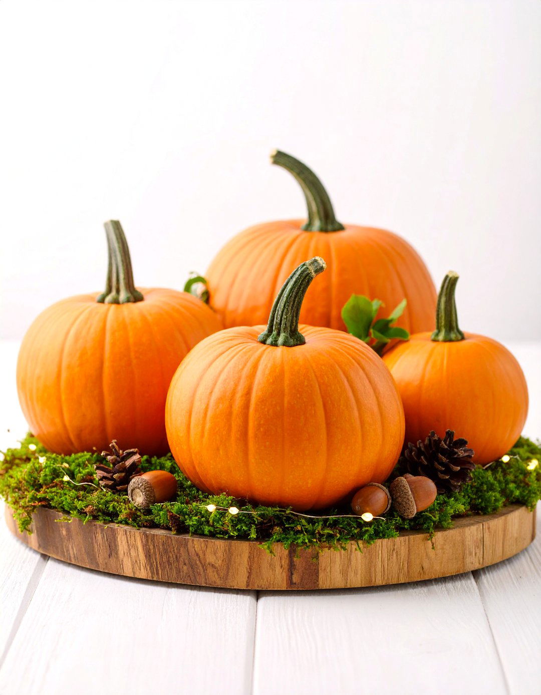 Natural Moss Covered Pumpkin Display - 25 Pumpkin Decor Ideas