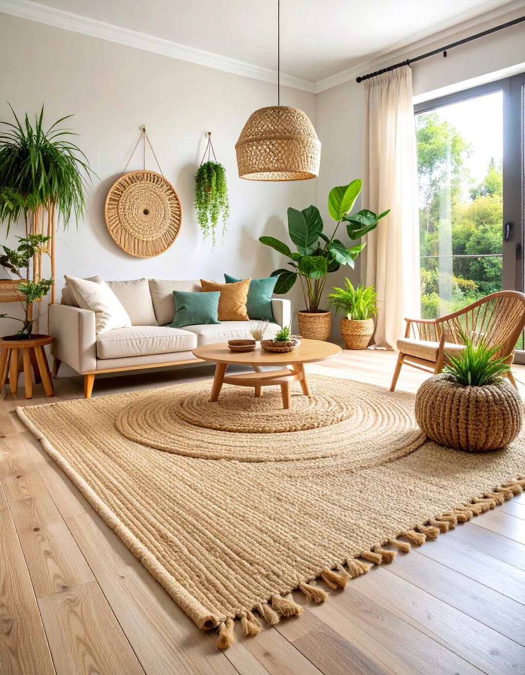 Natural Sisal Eco Friendly Design Carpet - 25 Living Room Carpet Ideas