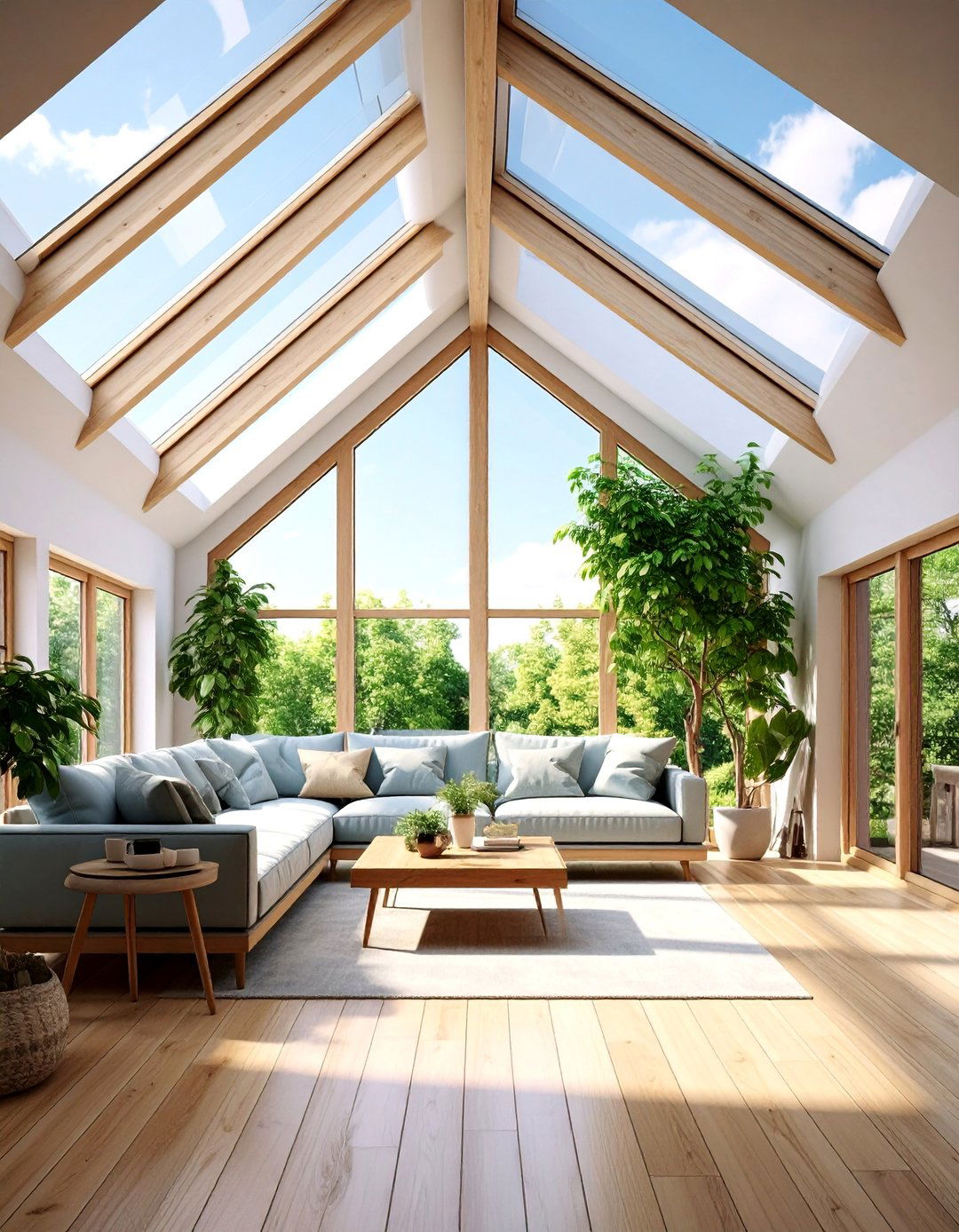 Natural Skylight Integration Ceiling - 25 Living Room Ceiling Ideas