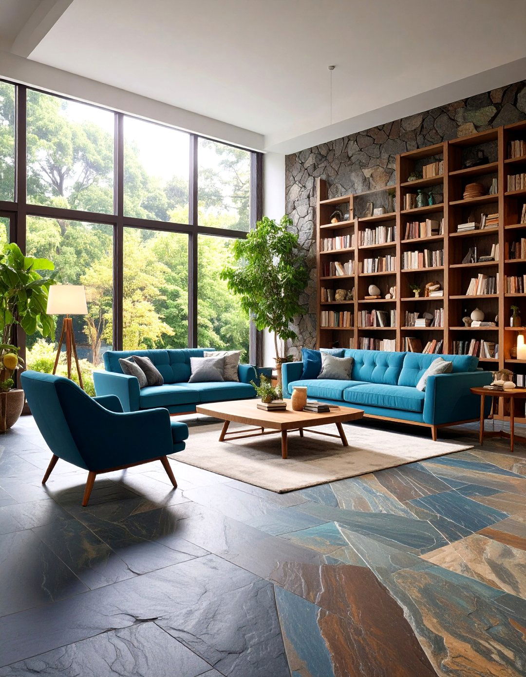 Natural Slate Man Cave Flooring - 25 Man Cave Flooring Ideas