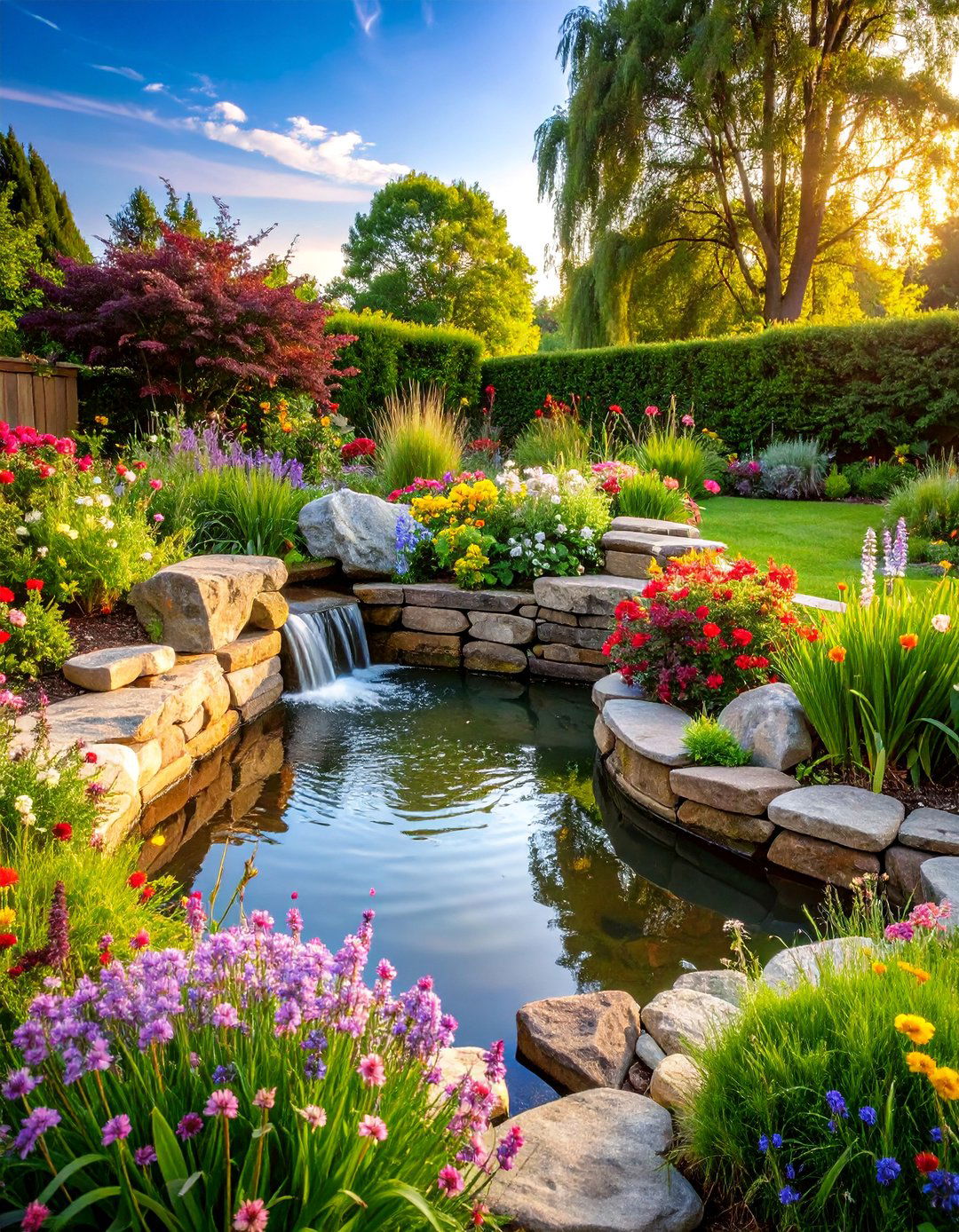 Natural Stone Dry Stack Pond - 25 Raised Garden Pond Ideas
