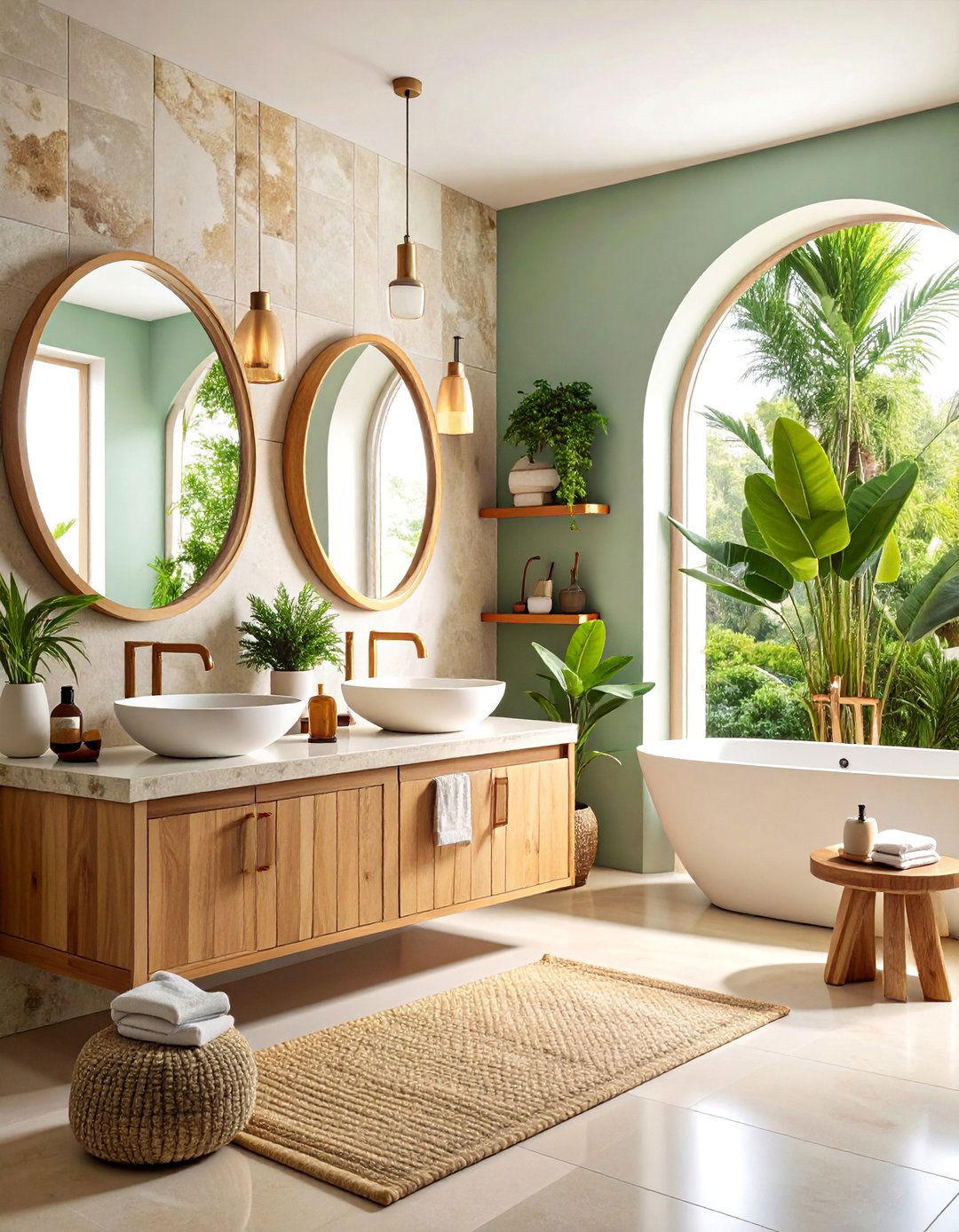 Natural Stone Half Bathroom with Spa Like Ambiance - 25 Half Bathroom Ideas