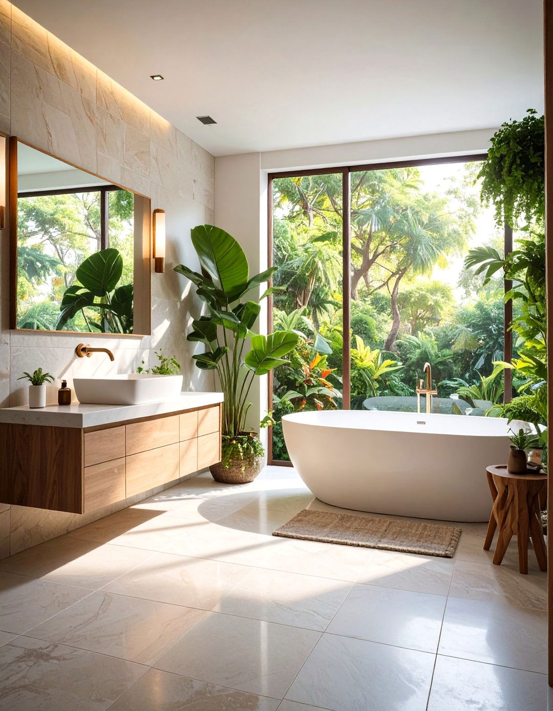 Natural Stone Look Luxury - 25 Small Bathroom Flooring Ideas