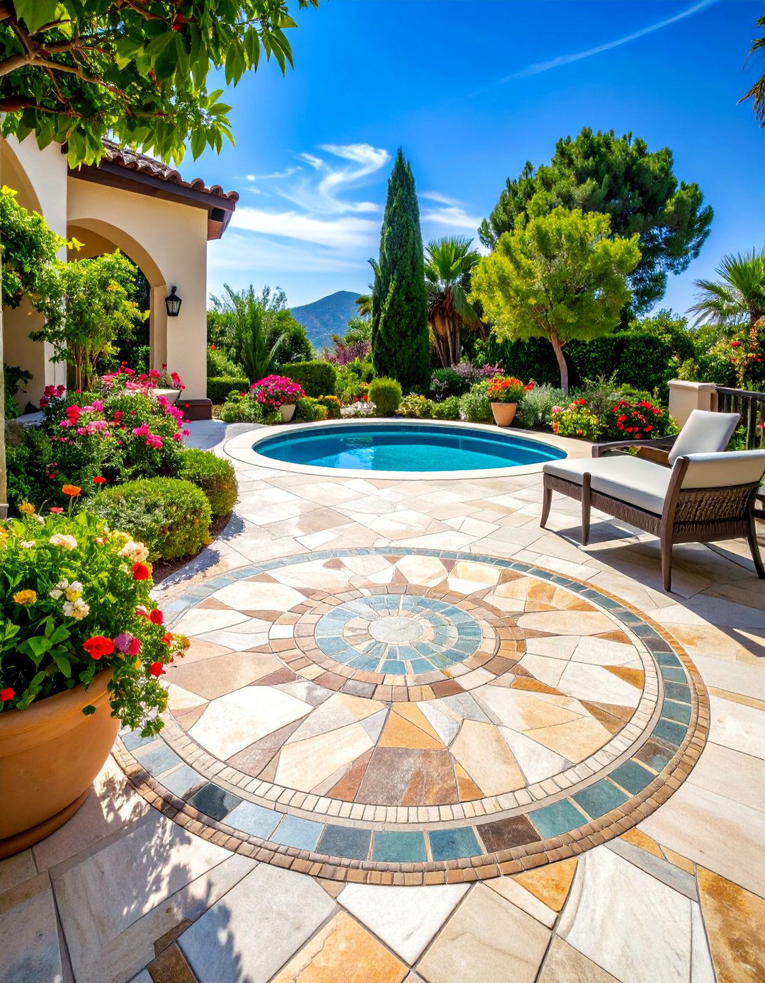 Natural Stone Mosaic Deck Flooring - 25 Deck Flooring Ideas