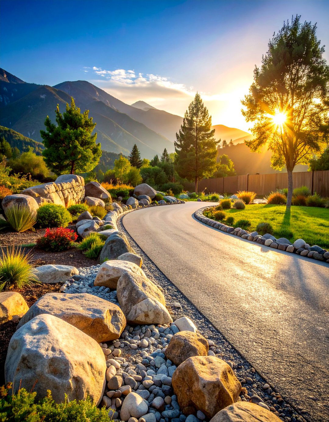 Natural Stone Rock Borders - 25 Gravel Driveway Edging Ideas