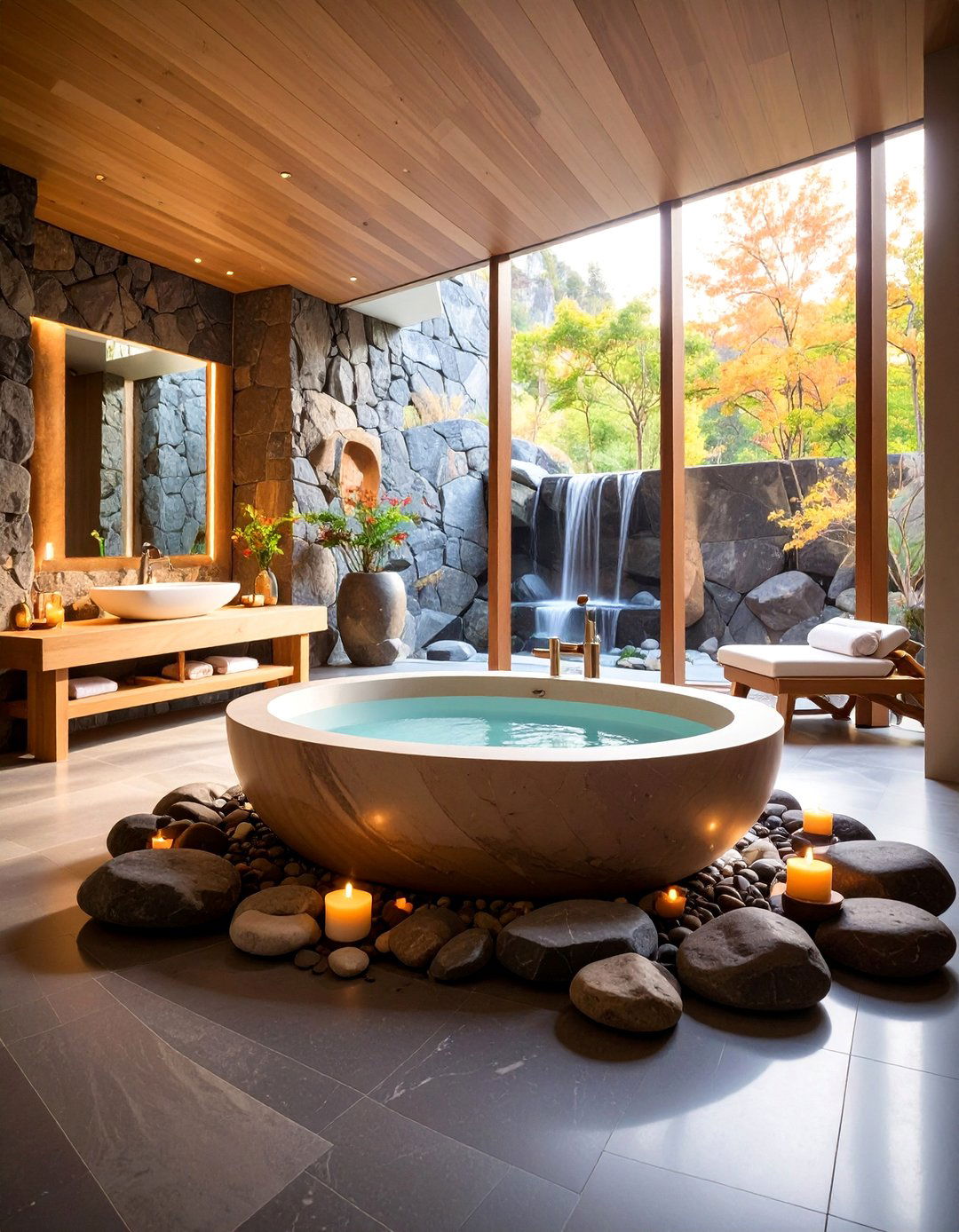 Natural Stone Therapy Spa Room - 25 Spa Room Ideas