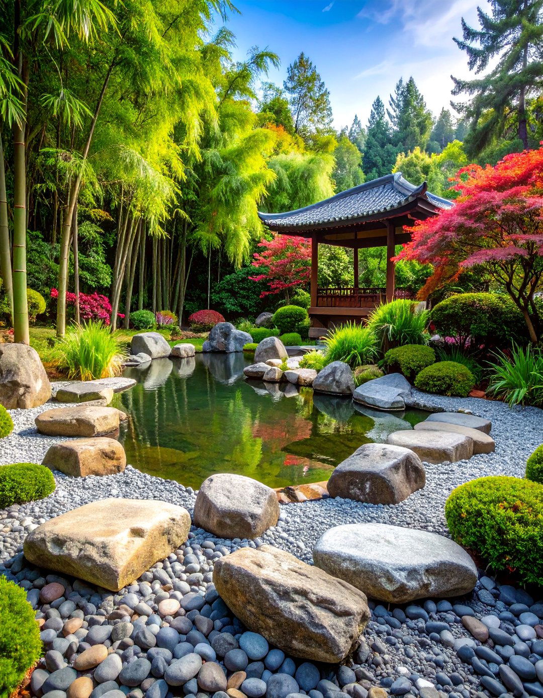 Natural Stone Zen Garden Pool - 25 Small Garden Reflecting Pool Ideas