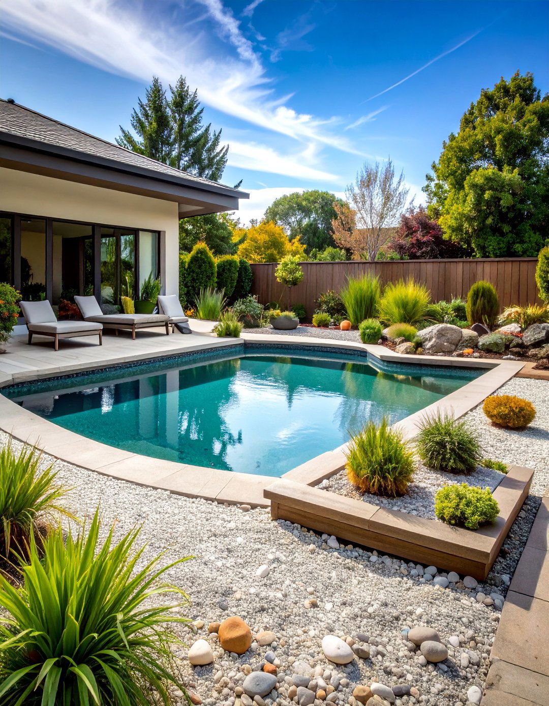 Natural Swimming Pond with Gravel Beach - 25 Backyard Pool Ideas on a Budget