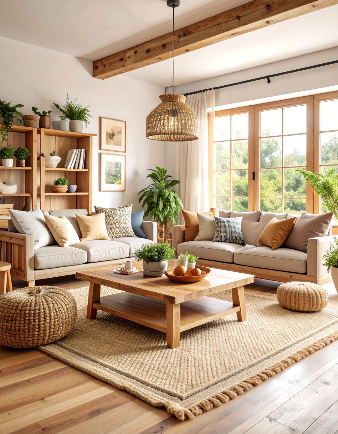 Natural Wood Accents Living Room Warmth - 25 Joanna Gaines Living Room Ideas