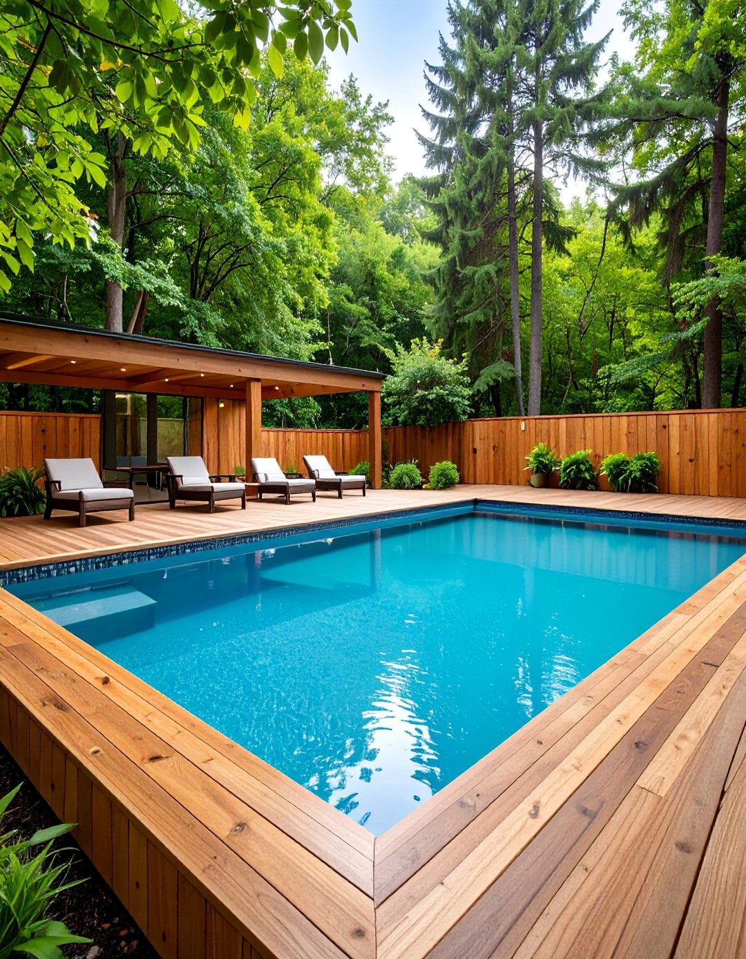 Natural Wood Clad Container Pool - 25 Shipping Container Pools