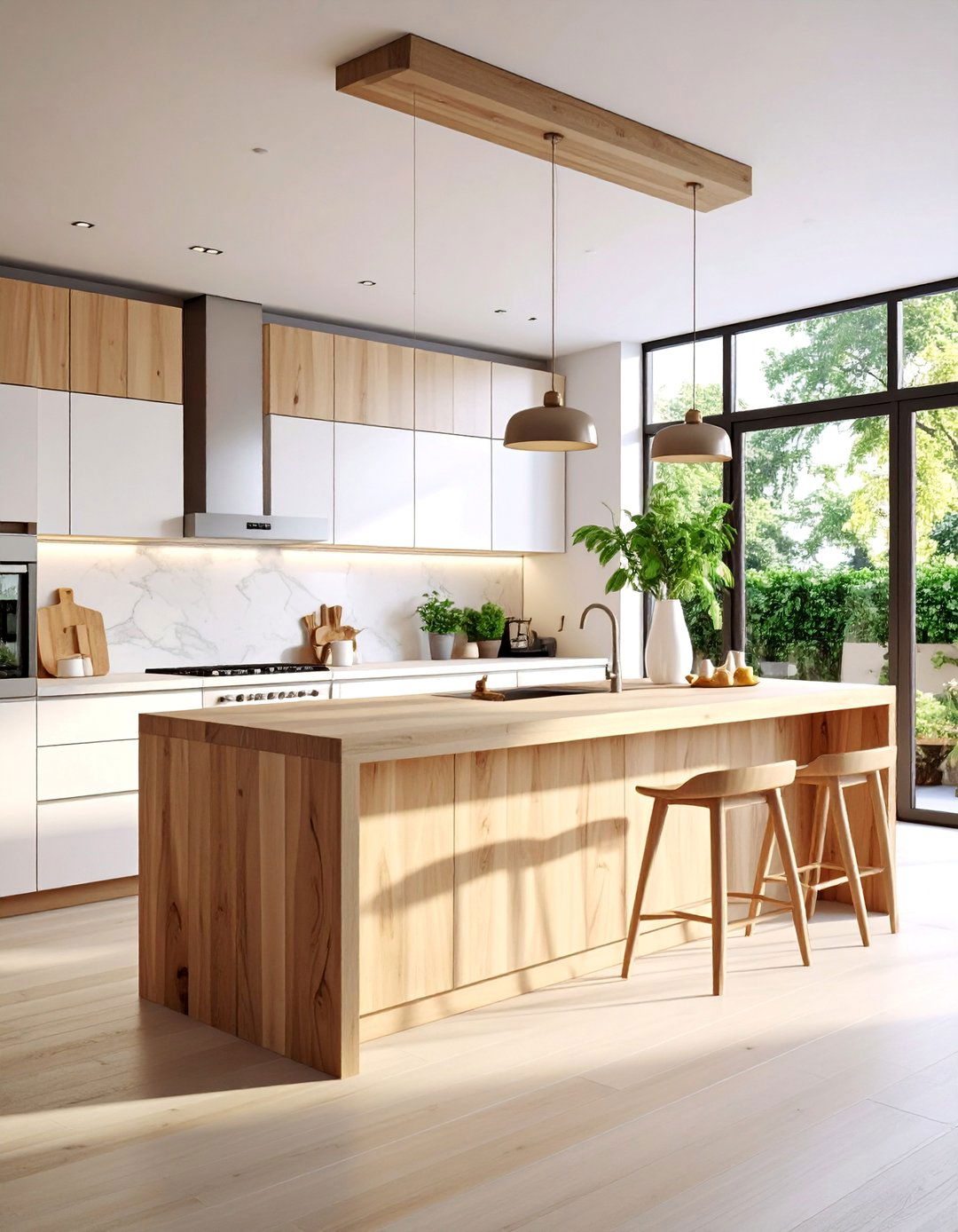 Natural Wood Element Integration - 25 Modern Kitchen Ideas