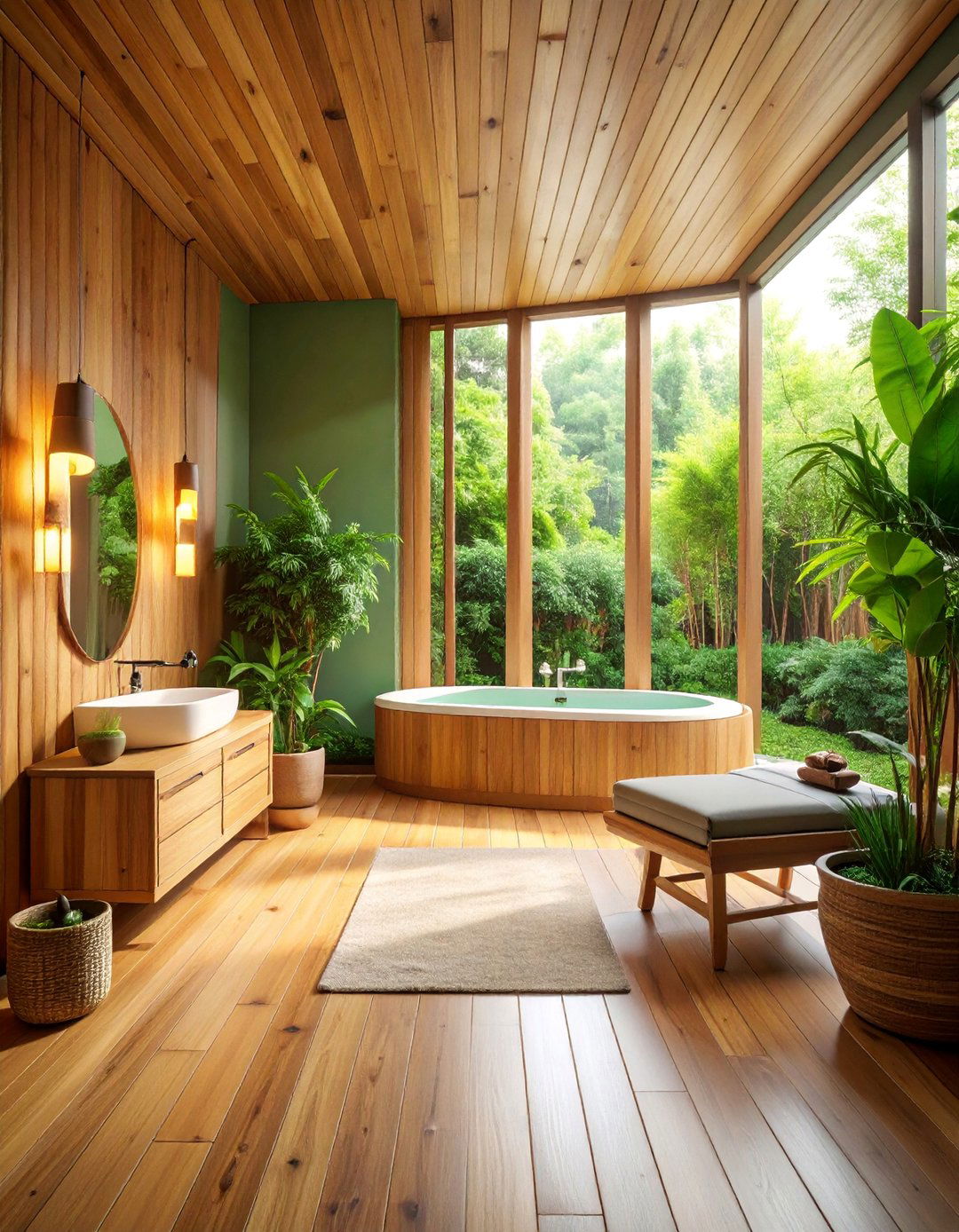 Natural Wood Esthetician Room with Organic Elements - 25 Esthetician Room Ideas