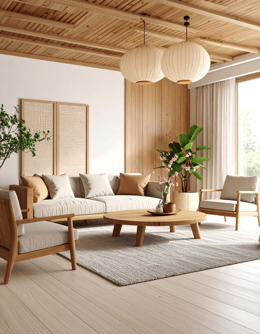 Natural Wood Korean Living Room - 25 Korean Living Room Ideas