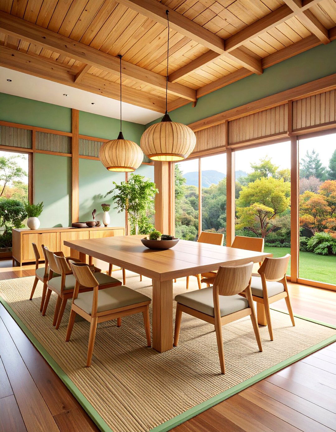 Natural Wood Platform Elevated Dining Space - 25 Japanese Dining Room Ideas