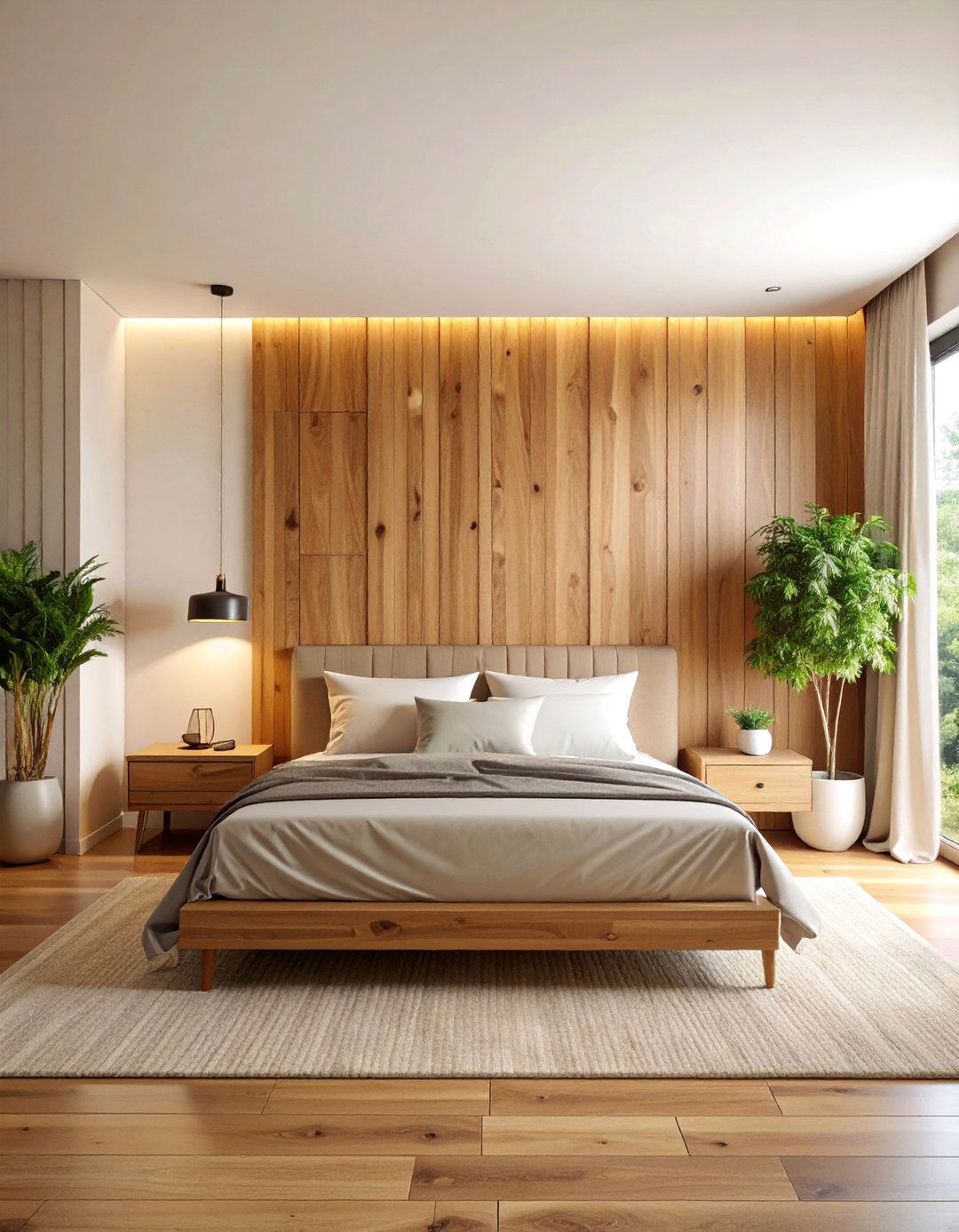 Natural Wood Stain Accent Wall