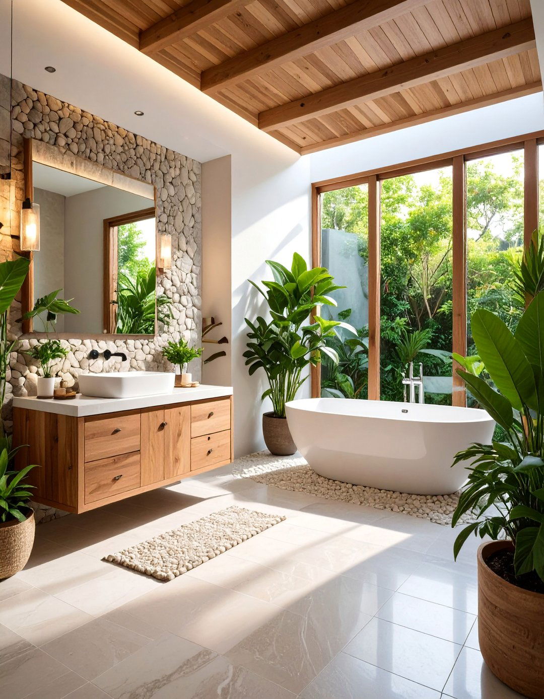 Natural Wood and Stone Fusion - 25 luxury bathroom ideas