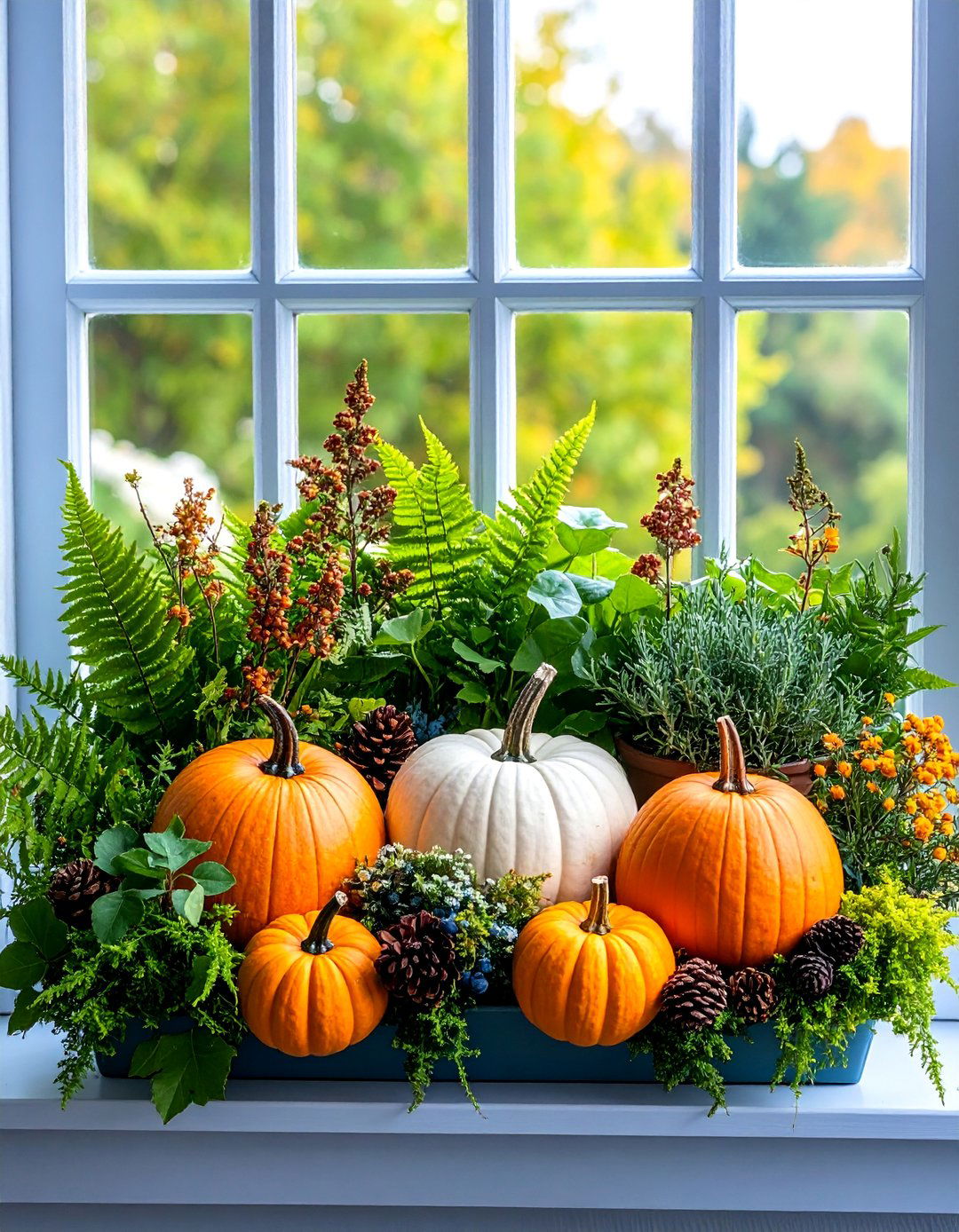 Natural Woodland Window Box Theme - 25 Fall Window Box Ideas