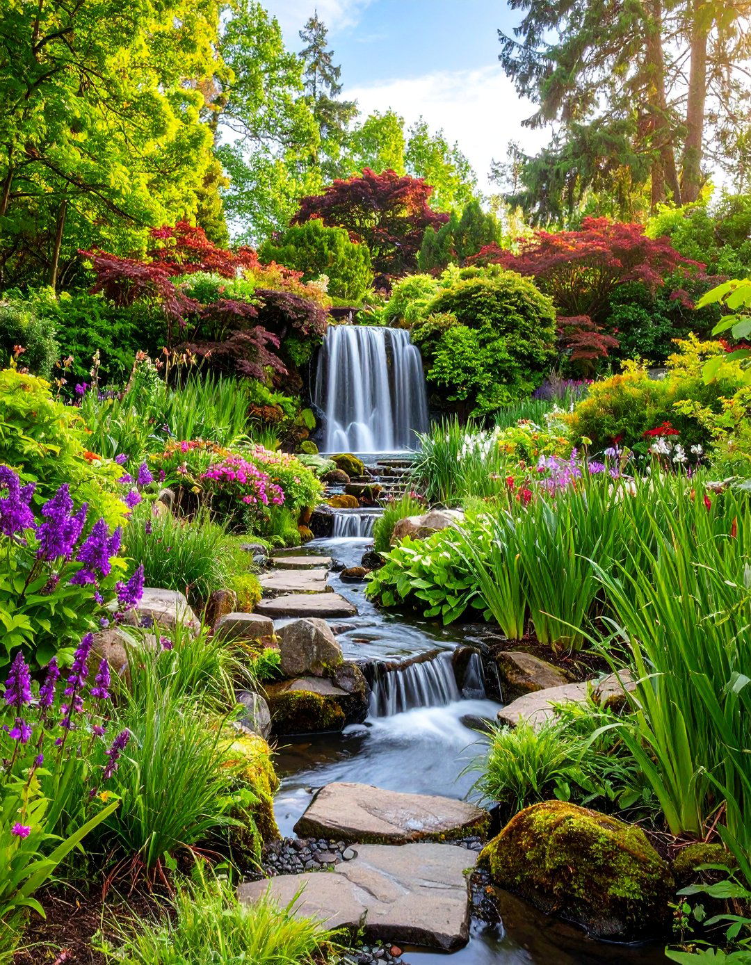 Naturalistic Bog Garden Integration - 25 Backyard Waterfall Ideas