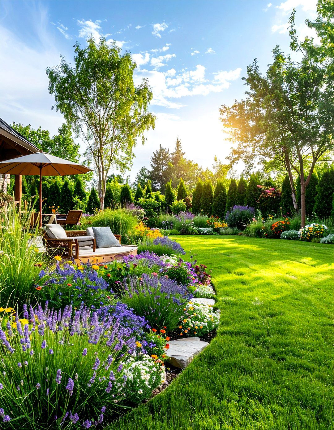 Naturalistic Evergreen Meadow - 25 Front Yard Evergreen Landscaping Ideas