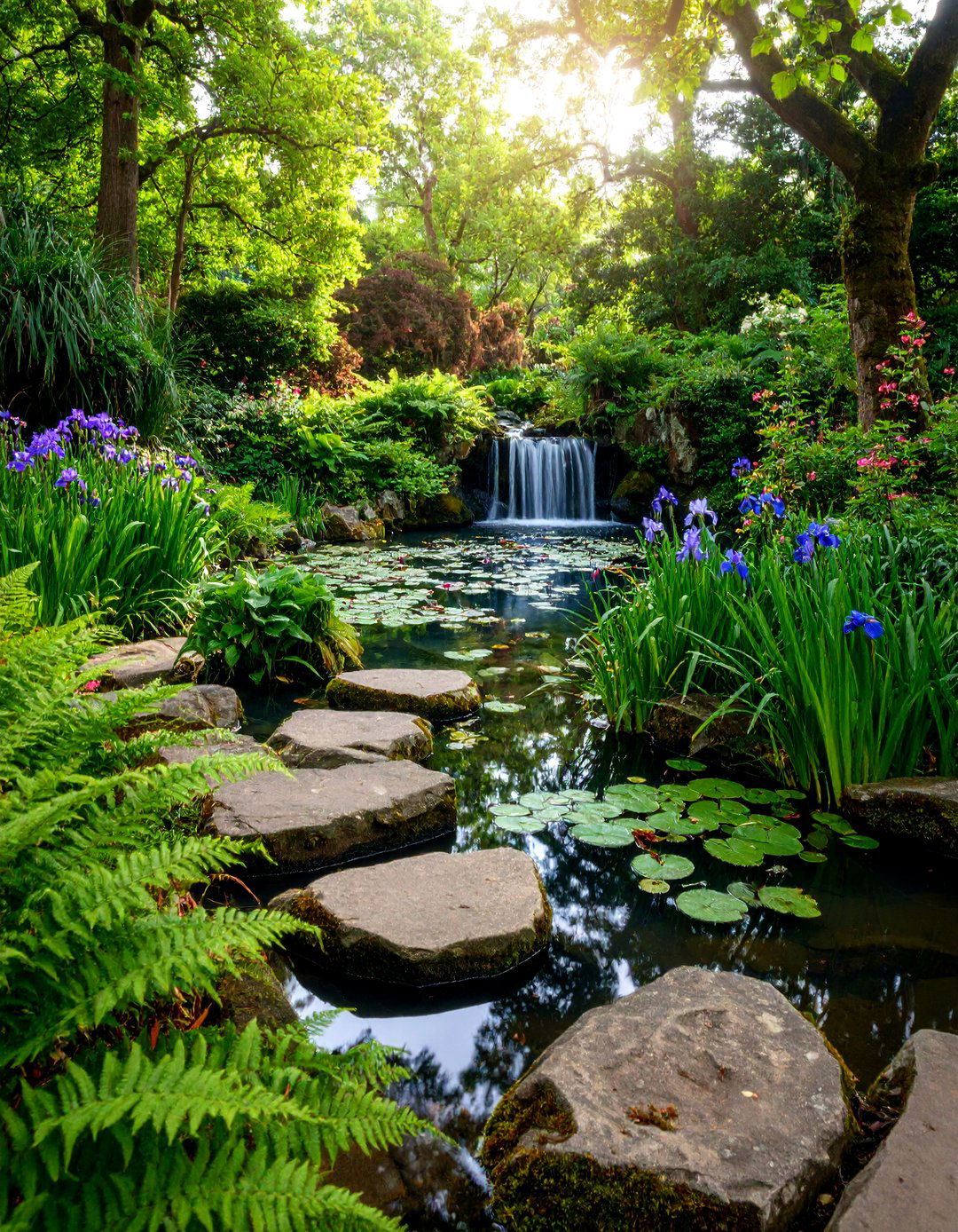 Naturalistic Pond with Bog Plants - 25 Small Garden Reflecting Pool Ideas