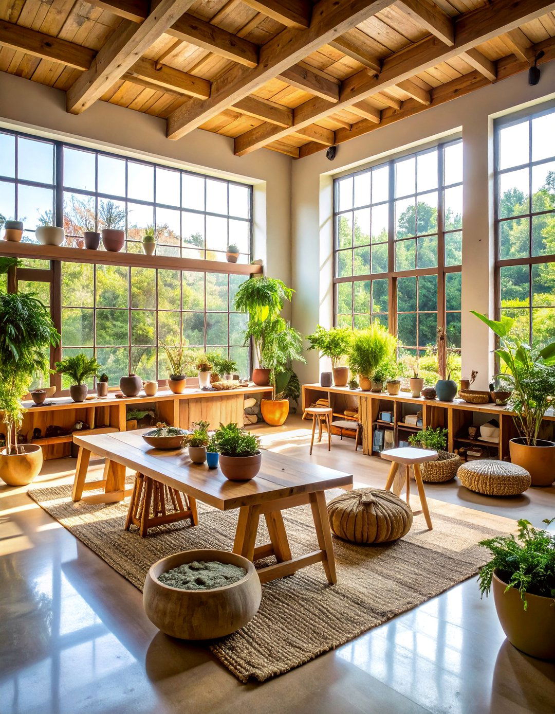 Nature Inspired Art Space with Organic Elements - 25 Art Room Ideas