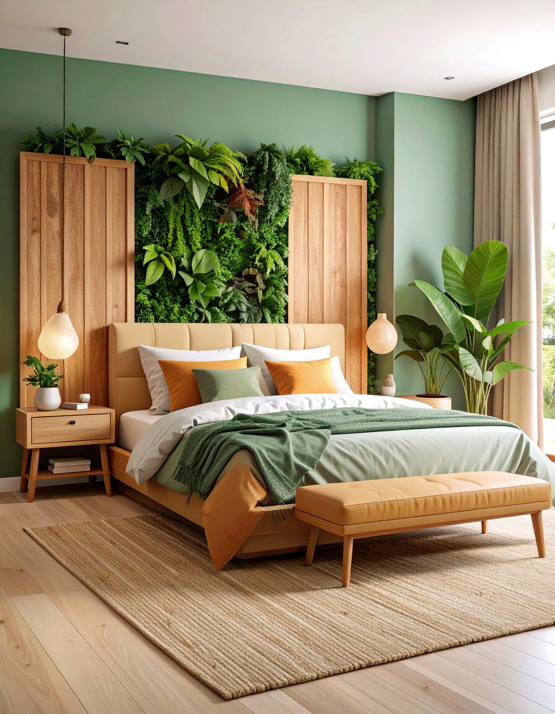 Nature Inspired Bedroom with Living Plant Wall - 25 Teen Girl Bedroom Ideas
