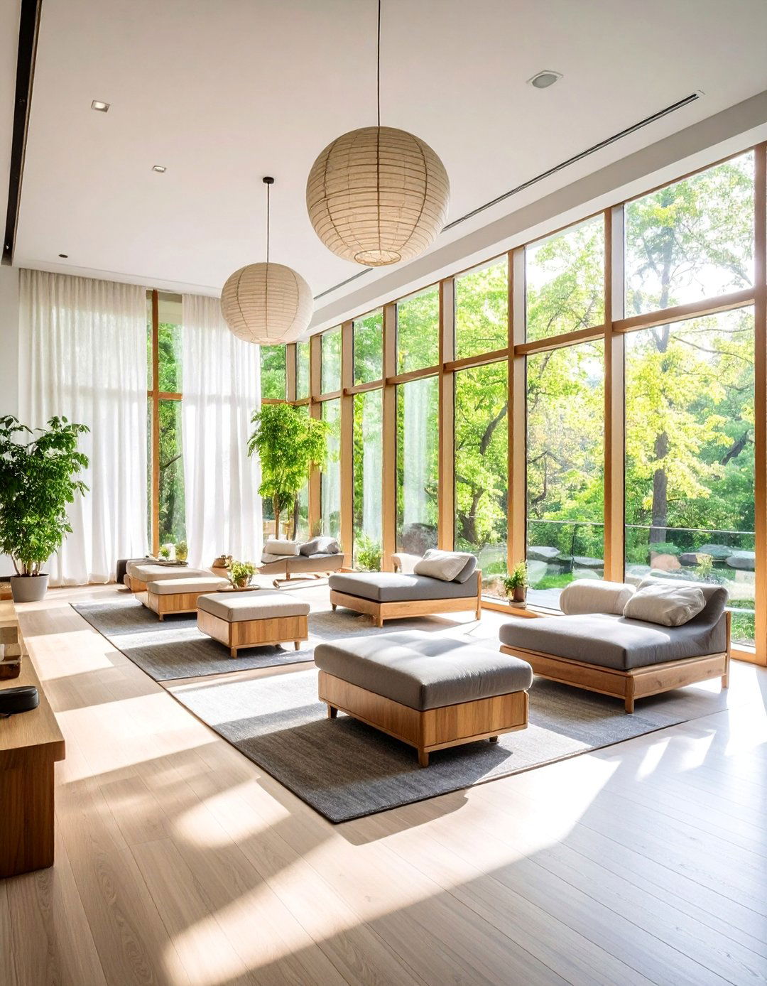 Nature View Therapist Room with Window Focused Layout
