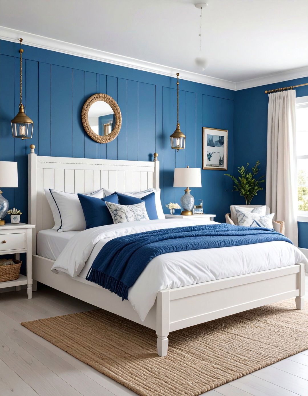Nautical Blue Rope Bedroom - 25 Blue and White Bedroom Ideas