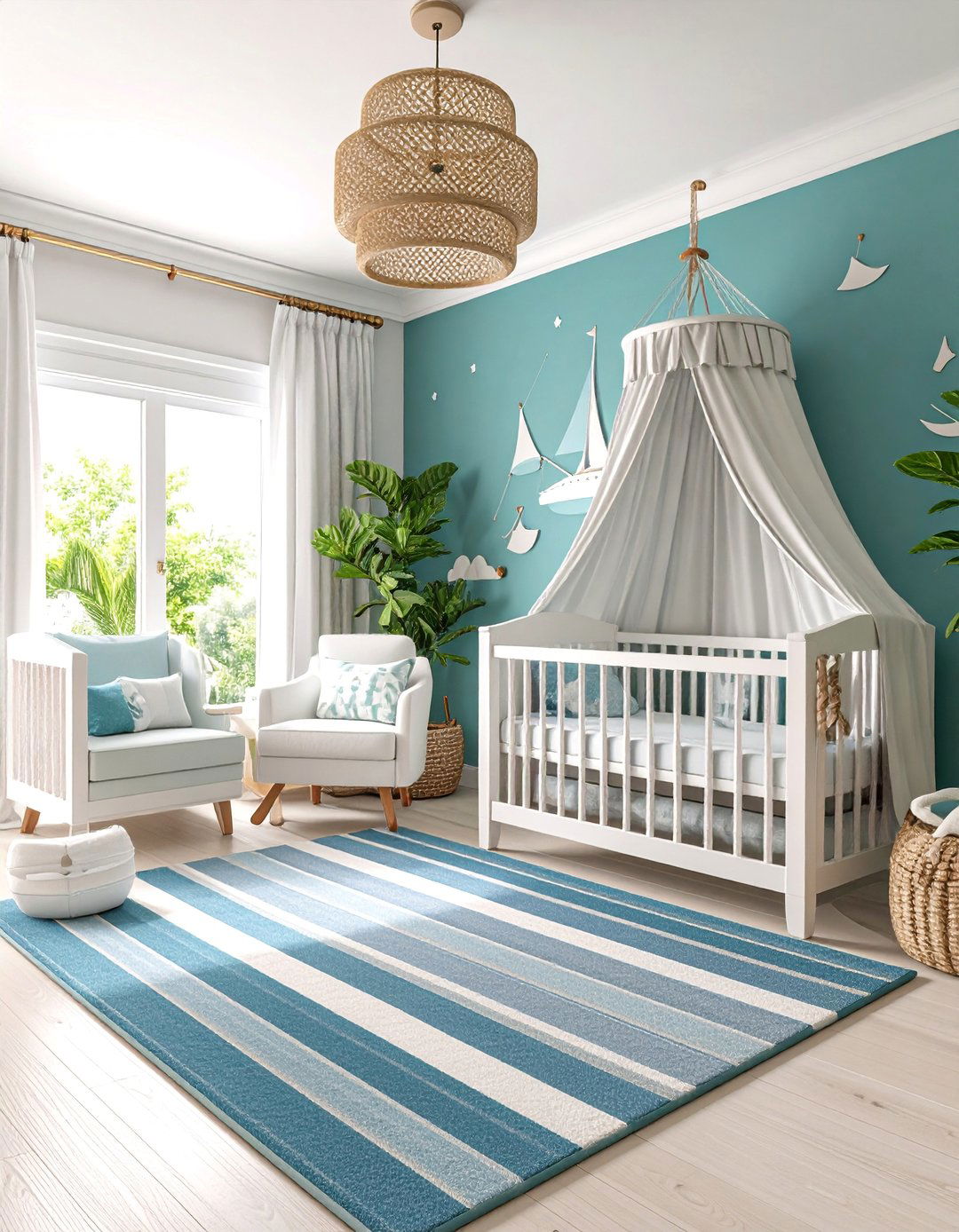 Nautical Nursery with Sailboat Motifs - 25 Nautical Decor Ideas