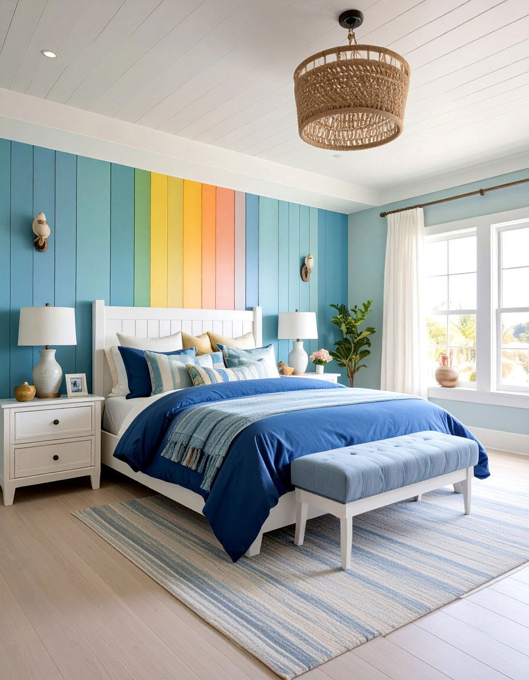 Nautical Rainbow Bedroom Coastal Cheer - 25 Rainbow Bedroom Ideas