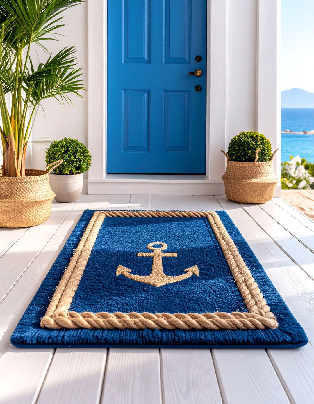 Nautical Rope and Anchor Theme - 25 Front Door Mat Ideas