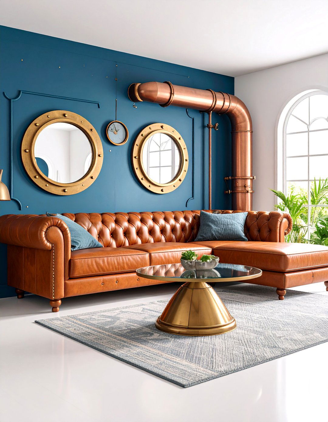 Nautical Submarine Living Room Design - 25 Steampunk Living Room Ideas