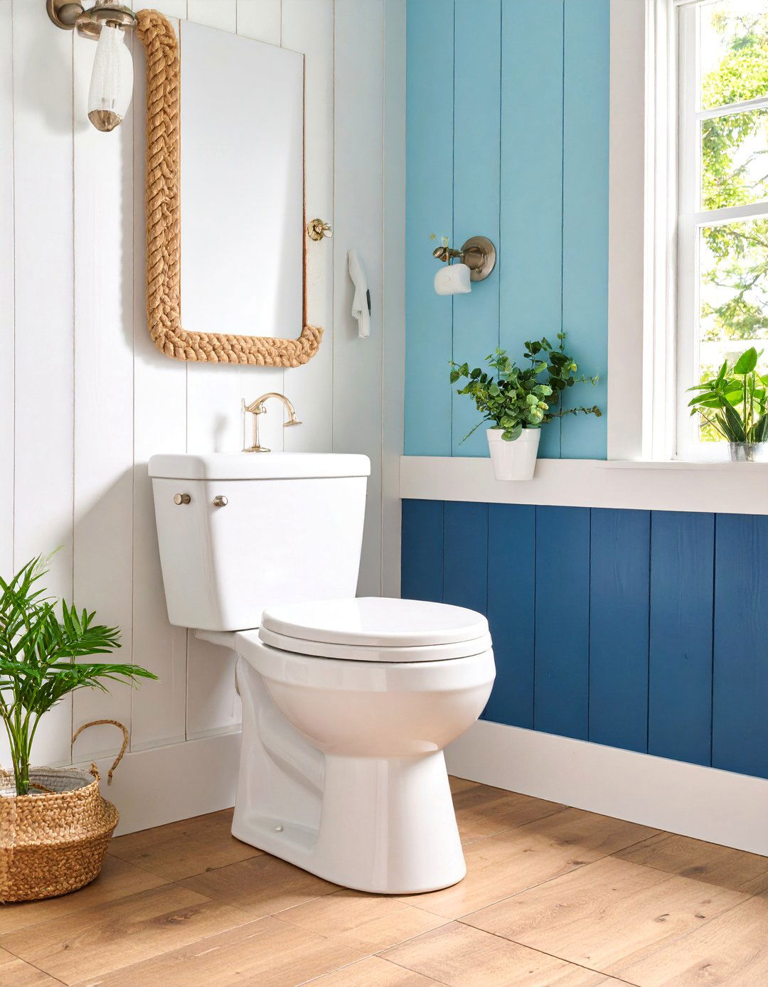 Nautical Theme Downstairs Toilet with Maritime Elements - 25 Downstairs Toilet Ideas