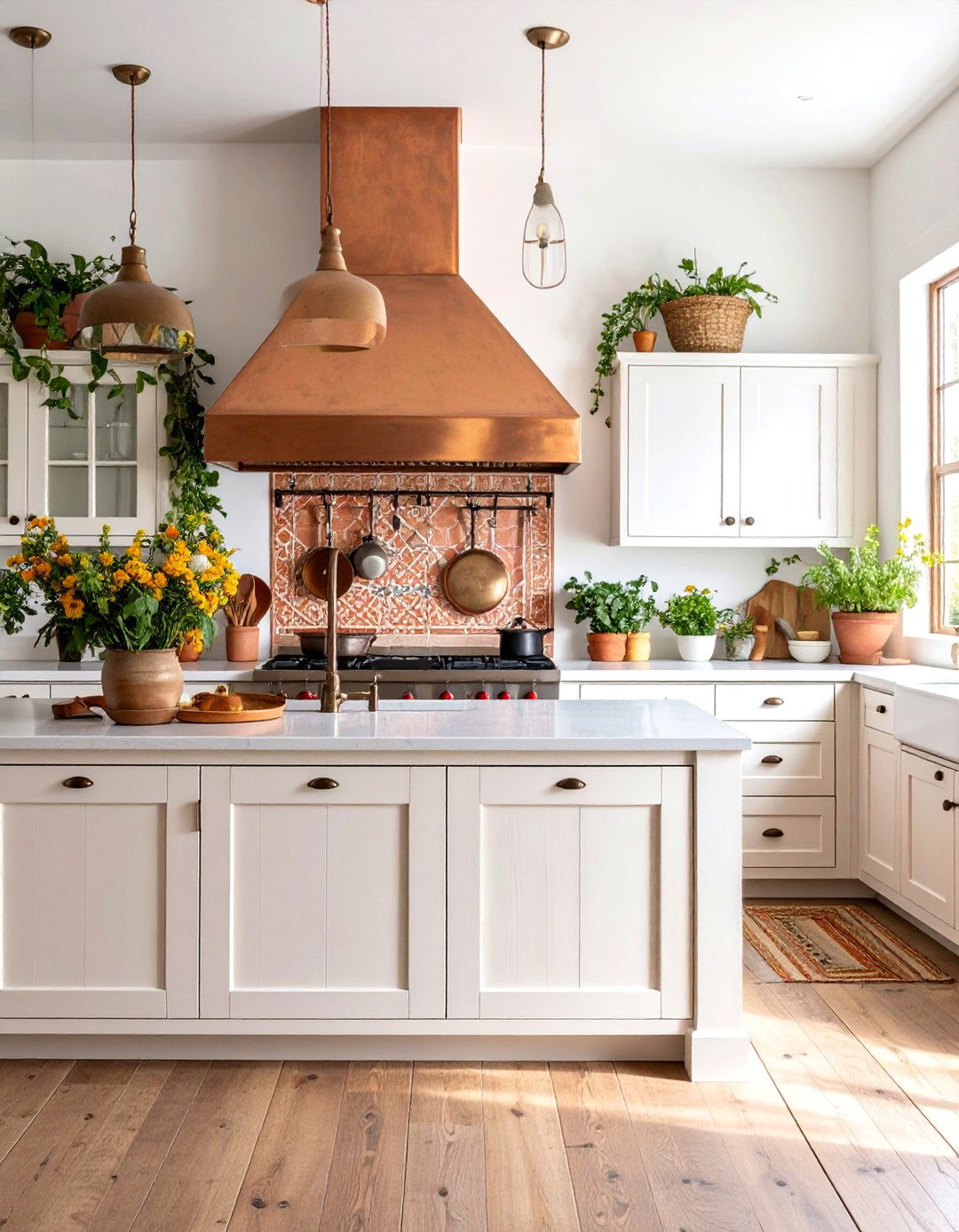 Navajo White Southwestern Kitchen with Terracotta Accents - 25 Off-white Paint Colors for Room