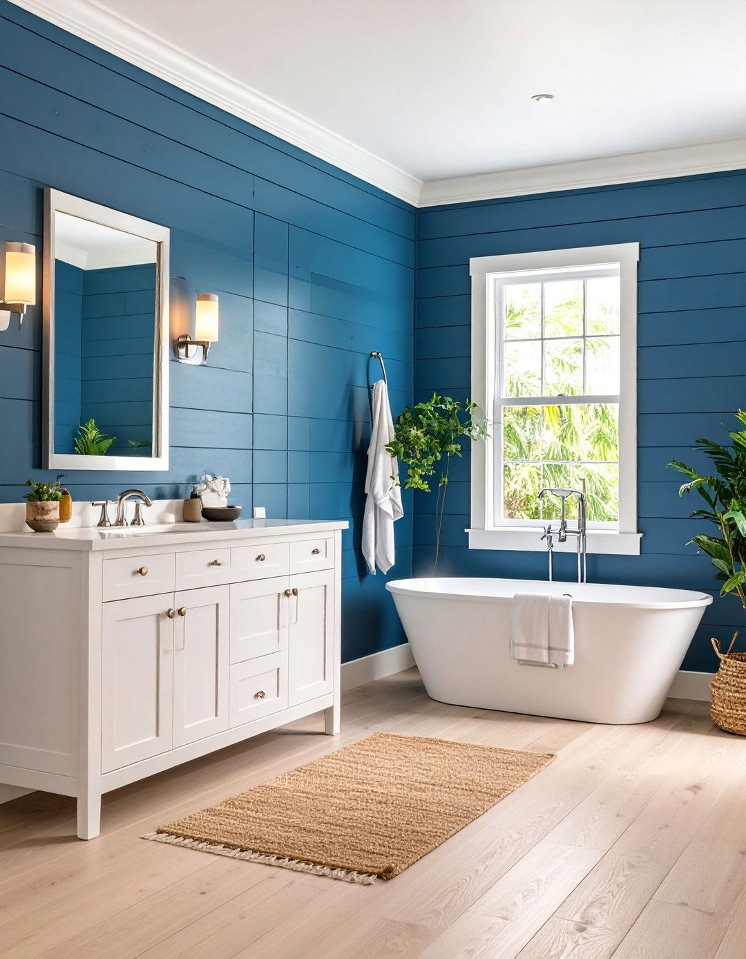 Navy Blue Bathroom Accent Wall - 25 shiplap accent wall ideas