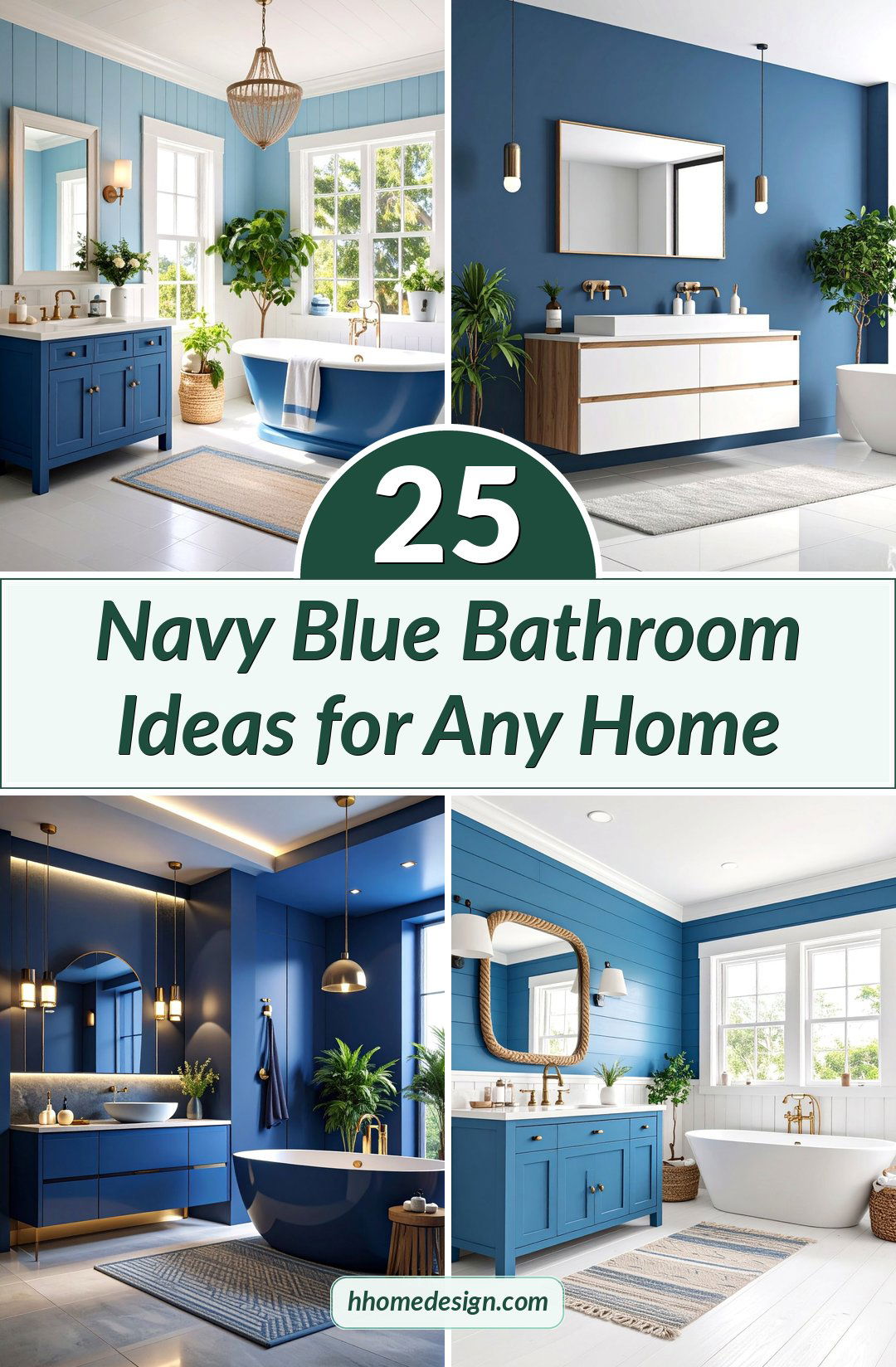 25 Navy Blue Bathroom Ideas for Any Home