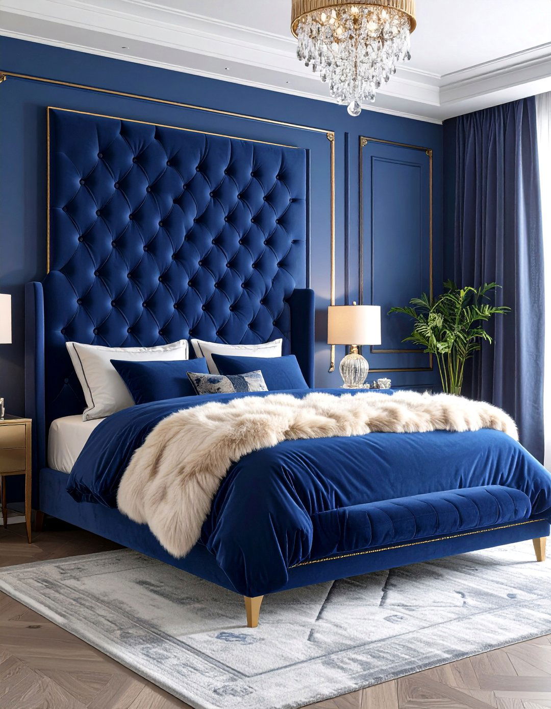 Navy Blue Bedroom Luxe Velvet Retreat - 25 Navy Blue Bedroom Ideas