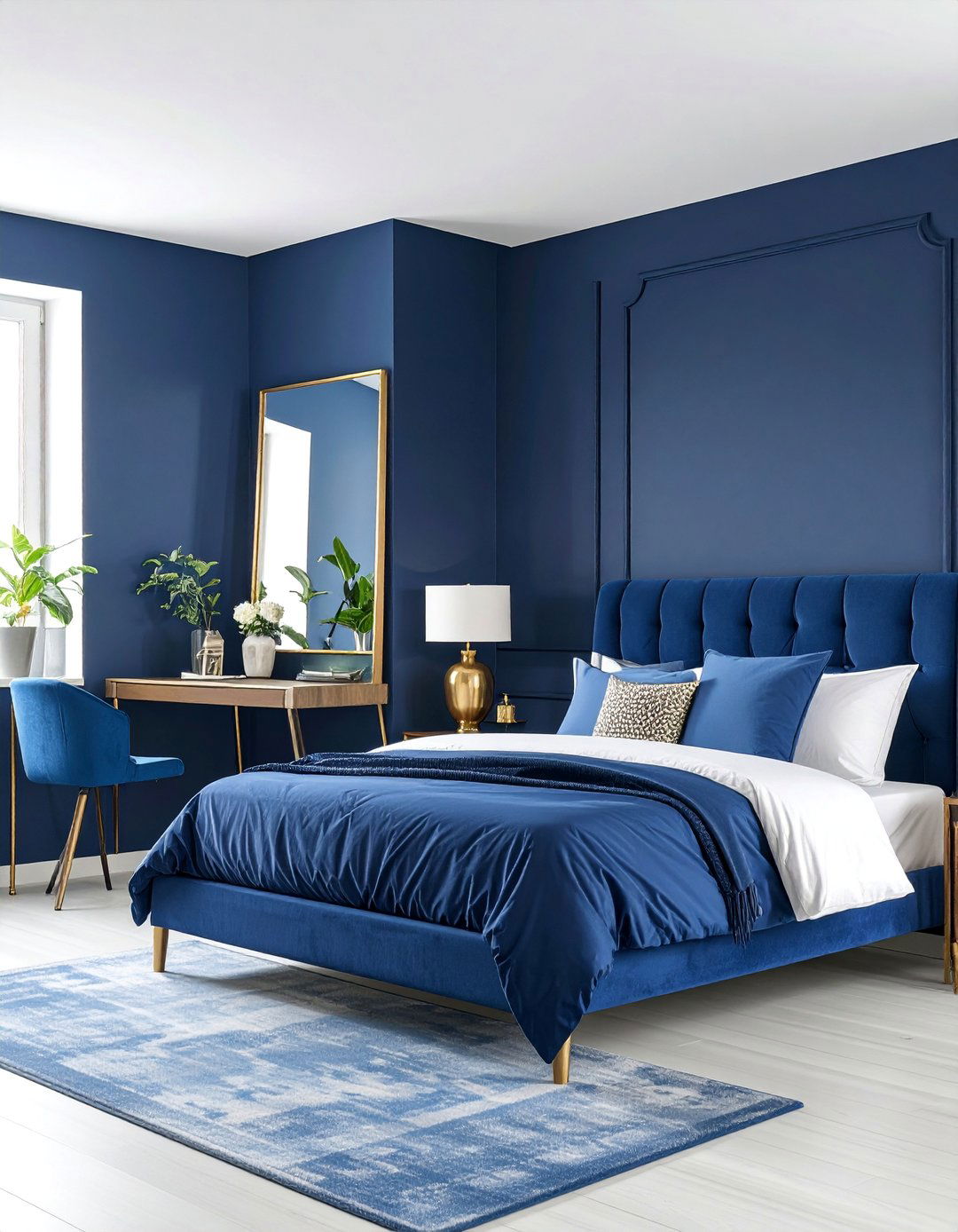 Navy Blue Bedroom Urban Small Space - 25 Navy Blue Bedroom Ideas