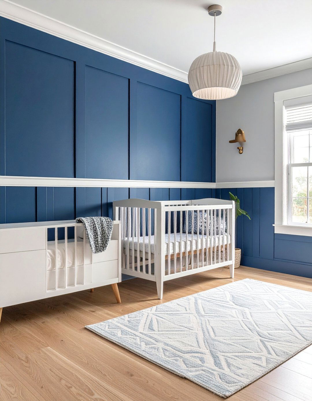 Navy Blue Board and Batten with White Trim - 25 Wainscoting Nursery Ideas