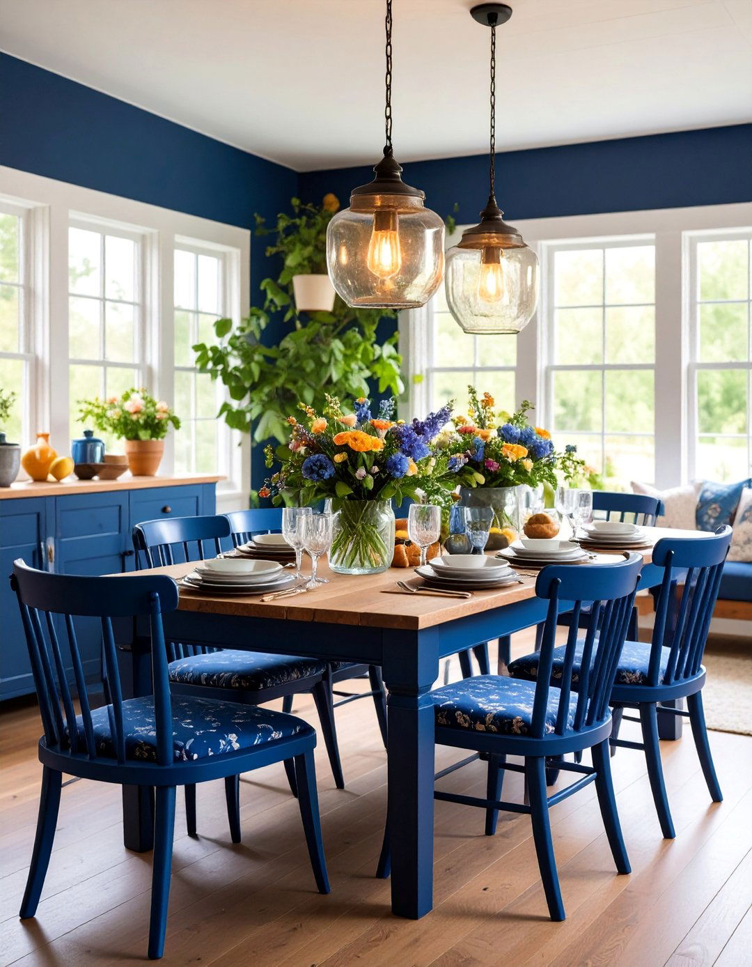 Navy Blue Cottage Style Charm - 25 Navy Blue Dining Room Ideas