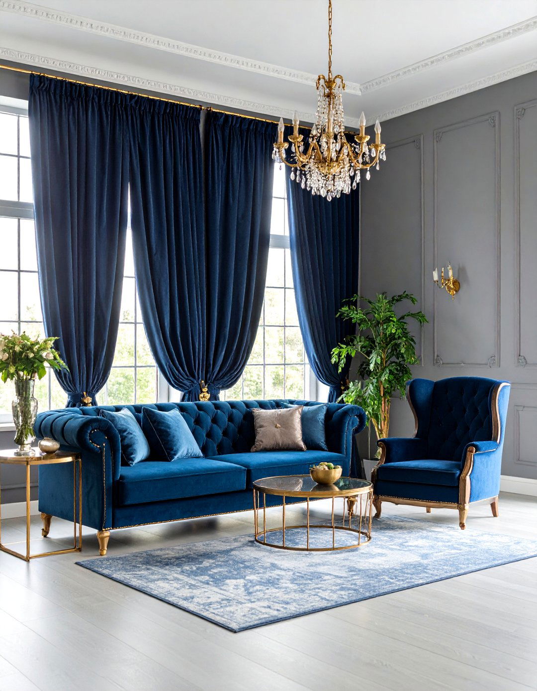 Navy Blue Curtains with Gray Walls - 25 What Color Curtains Go With Gray Walls