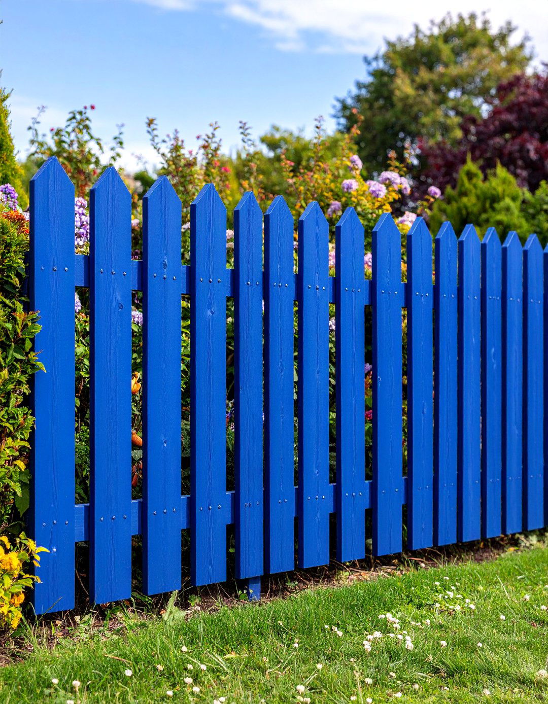 Navy Blue Fence with Bold Statement Appeal - 25 Garden Fence Colour Ideas